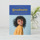 GEDURFDE MODERNE RETRO AFSTUDEREN | UITNODIGING VO (Staand voorkant)