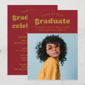 GEDURFDE MODERNE RETRO AFSTUDEREN | UITNODIGING VO (Voorkant / Achterkant)