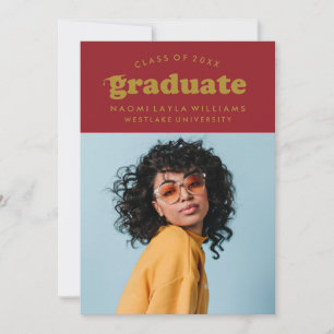 GEDURFDE MODERNE RETRO AFSTUDEREN UITNODIGING VO