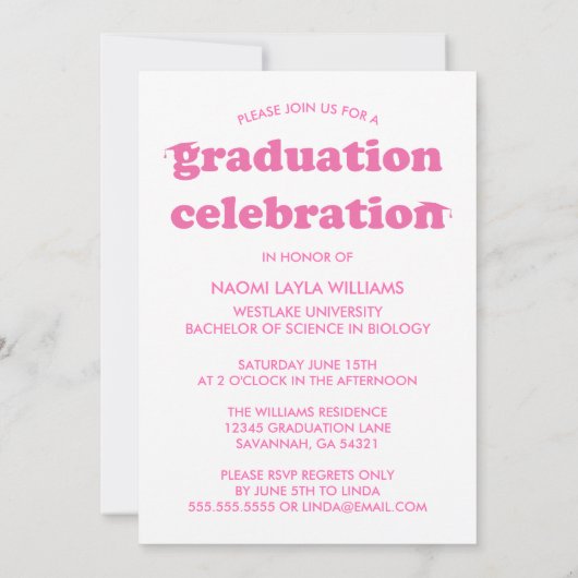 GEDURFDE MODERNE RETRO AFSTUDEREN | UITNODIGING VO (Achterkant)