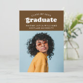 GEDURFDE MODERNE RETRO AFSTUDEREN | UITNODIGING VO (Staand voorkant)