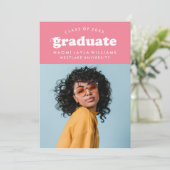 GEDURFDE MODERNE RETRO AFSTUDEREN | UITNODIGING VO (Staand voorkant)