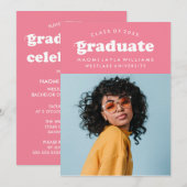 GEDURFDE MODERNE RETRO AFSTUDEREN | UITNODIGING VO (Voorkant / Achterkant)