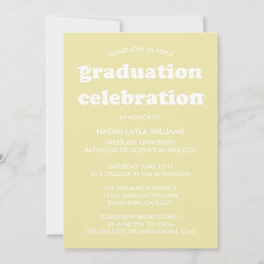 GEDURFDE MODERNE RETRO AFSTUDEREN | UITNODIGING VO (Achterkant)