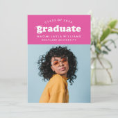 GEDURFDE MODERNE RETRO AFSTUDEREN | UITNODIGING VO (Staand voorkant)