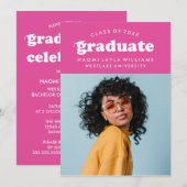 GEDURFDE MODERNE RETRO AFSTUDEREN | UITNODIGING VO (Voorkant / Achterkant)