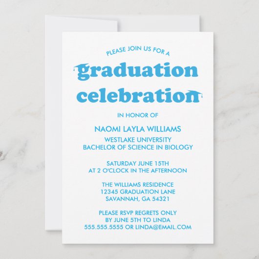 GEDURFDE MODERNE RETRO AFSTUDEREN | UITNODIGING VO (Achterkant)