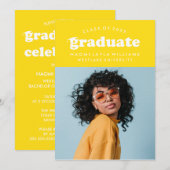GEDURFDE MODERNE RETRO AFSTUDEREN | UITNODIGING VO (Voorkant / Achterkant)