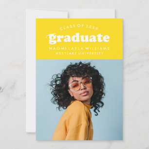 GEDURFDE MODERNE RETRO AFSTUDEREN UITNODIGING VO