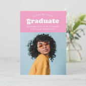 GEDURFDE MODERNE RETRO AFSTUDEREN | UITNODIGING VO (Staand voorkant)