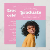 GEDURFDE MODERNE RETRO AFSTUDEREN | UITNODIGING VO (Voorkant / Achterkant)