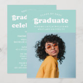 GEDURFDE MODERNE RETRO AFSTUDEREN | UITNODIGING VO (Voorkant / Achterkant)