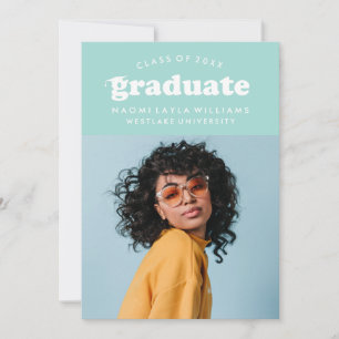 GEDURFDE MODERNE RETRO AFSTUDEREN UITNODIGING VO