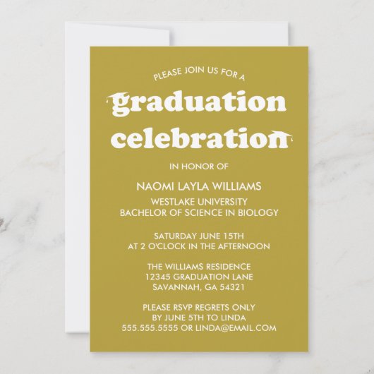 GEDURFDE MODERNE RETRO AFSTUDEREN | UITNODIGING VO (Achterkant)