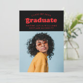 GEDURFDE MODERNE RETRO AFSTUDEREN | UITNODIGING VO (Staand voorkant)