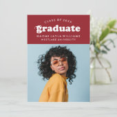 GEDURFDE MODERNE RETRO AFSTUDEREN | UITNODIGING VO (Staand voorkant)