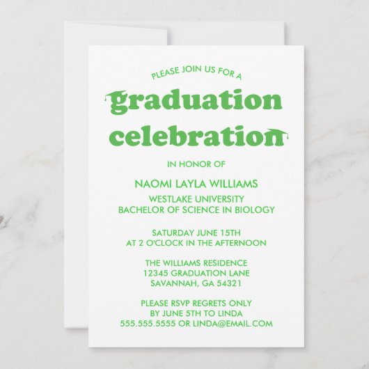 GEDURFDE MODERNE RETRO AFSTUDEREN | UITNODIGING VO (Achterkant)