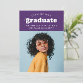 GEDURFDE MODERNE RETRO AFSTUDEREN | UITNODIGING VO (Staand voorkant)