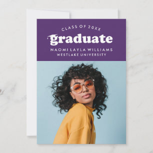 GEDURFDE MODERNE RETRO AFSTUDEREN UITNODIGING VO
