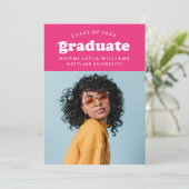 GEDURFDE MODERNE RETRO AFSTUDEREN | UITNODIGING VO (Staand voorkant)
