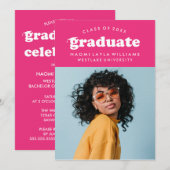 GEDURFDE MODERNE RETRO AFSTUDEREN | UITNODIGING VO (Voorkant / Achterkant)