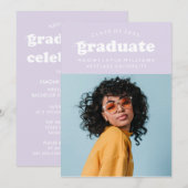 GEDURFDE MODERNE RETRO AFSTUDEREN | UITNODIGING VO (Voorkant / Achterkant)