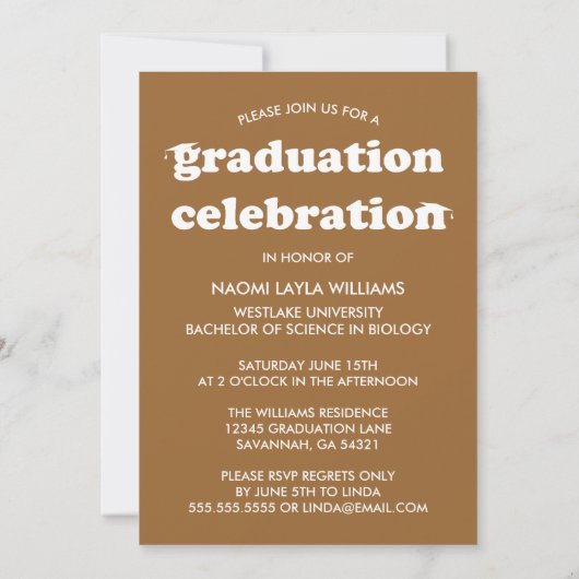 GEDURFDE MODERNE RETRO AFSTUDEREN | UITNODIGING VO (Achterkant)