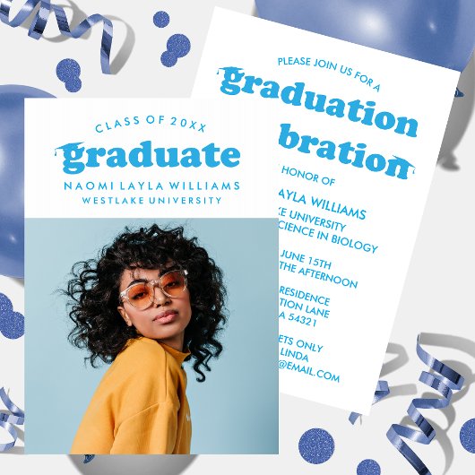 GEDURFDE MODERNE RETRO AFSTUDEREN | UITNODIGING VO