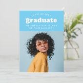 GEDURFDE MODERNE RETRO AFSTUDEREN | UITNODIGING VO (Staand voorkant)