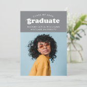 GEDURFDE MODERNE RETRO AFSTUDEREN | UITNODIGING VO (Staand voorkant)