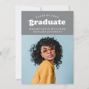 GEDURFDE MODERNE RETRO AFSTUDEREN UITNODIGING VO