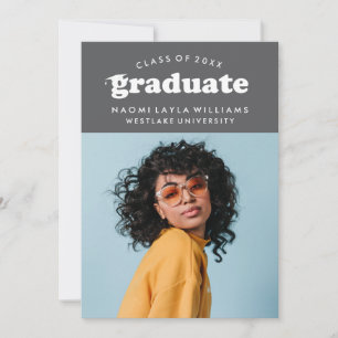 GEDURFDE MODERNE RETRO AFSTUDEREN UITNODIGING VO