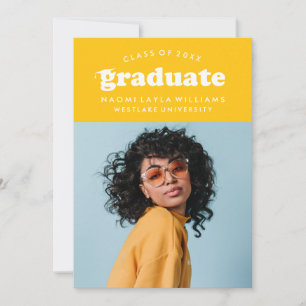 GEDURFDE MODERNE RETRO AFSTUDEREN UITNODIGING VO
