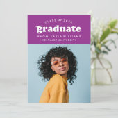 GEDURFDE MODERNE RETRO AFSTUDEREN | UITNODIGING VO (Staand voorkant)