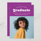 GEDURFDE MODERNE RETRO AFSTUDEREN | UITNODIGING VO (Voorkant / Achterkant)