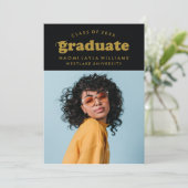 GEDURFDE MODERNE RETRO AFSTUDEREN | UITNODIGING VO (Staand voorkant)