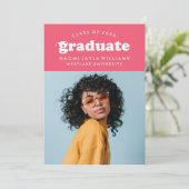 GEDURFDE MODERNE RETRO AFSTUDEREN | UITNODIGING VO (Staand voorkant)
