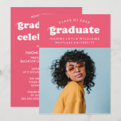 GEDURFDE MODERNE RETRO AFSTUDEREN | UITNODIGING VO (Voorkant / Achterkant)