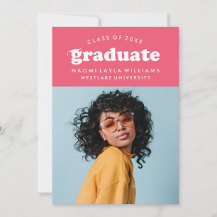 GEDURFDE MODERNE RETRO AFSTUDEREN UITNODIGING VO