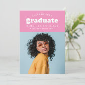 GEDURFDE MODERNE RETRO AFSTUDEREN | UITNODIGING VO (Staand voorkant)