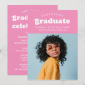 GEDURFDE MODERNE RETRO AFSTUDEREN | UITNODIGING VO (Voorkant / Achterkant)