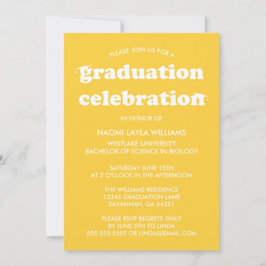 GEDURFDE MODERNE RETRO AFSTUDEREN | UITNODIGING VO (Achterkant)