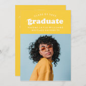 GEDURFDE MODERNE RETRO AFSTUDEREN | UITNODIGING VO (Voorkant / Achterkant)