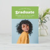 GEDURFDE MODERNE RETRO AFSTUDEREN | UITNODIGING VO (Staand voorkant)