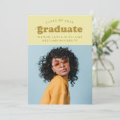 GEDURFDE MODERNE RETRO AFSTUDEREN | UITNODIGING VO (Staand voorkant)