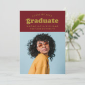 GEDURFDE MODERNE RETRO AFSTUDEREN | UITNODIGING VO (Staand voorkant)