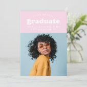 GEDURFDE MODERNE RETRO AFSTUDEREN | UITNODIGING VO (Staand voorkant)