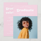 GEDURFDE MODERNE RETRO AFSTUDEREN | UITNODIGING VO (Voorkant / Achterkant)