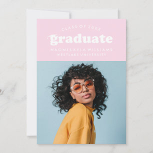 GEDURFDE MODERNE RETRO AFSTUDEREN UITNODIGING VO