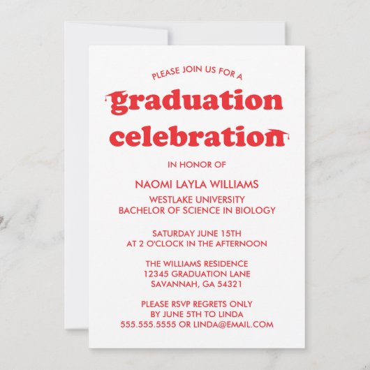 GEDURFDE MODERNE RETRO AFSTUDEREN | UITNODIGING VO (Achterkant)